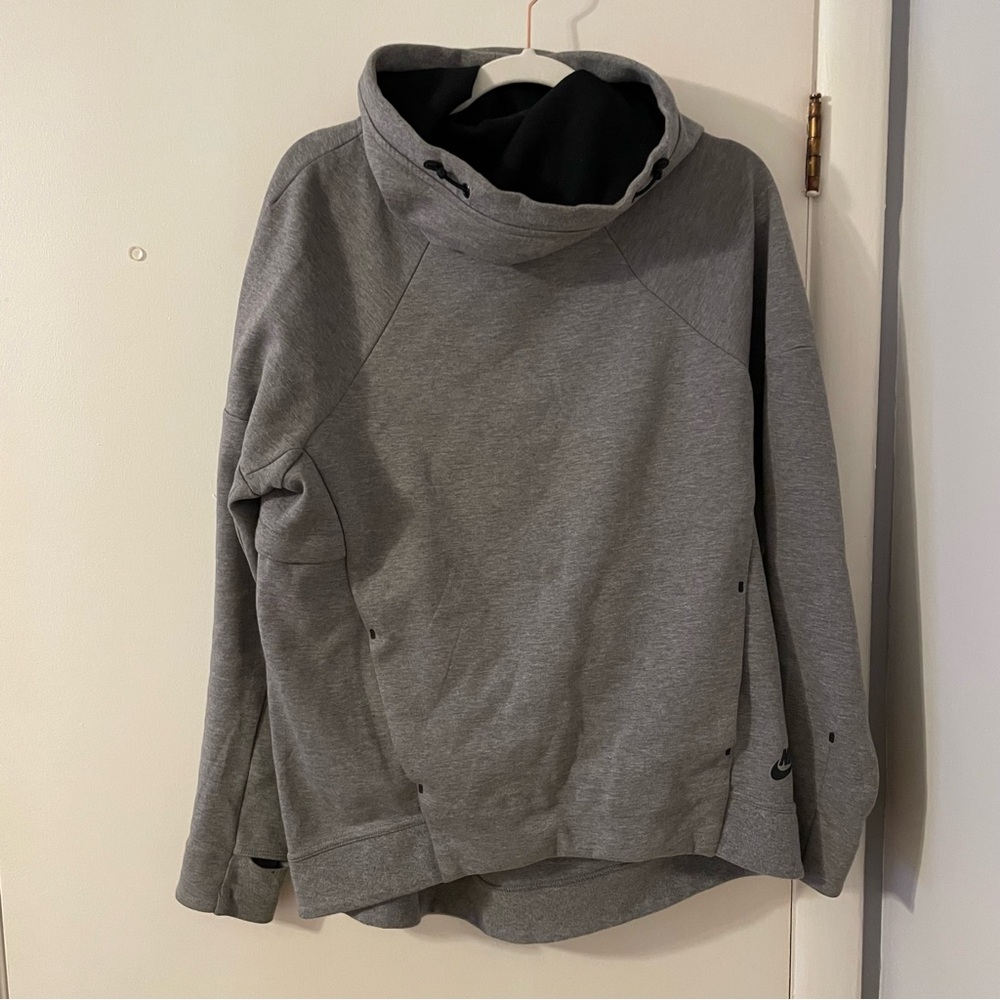 Nike Women's Gray Sweatshirt Cowl-neck Hoodie